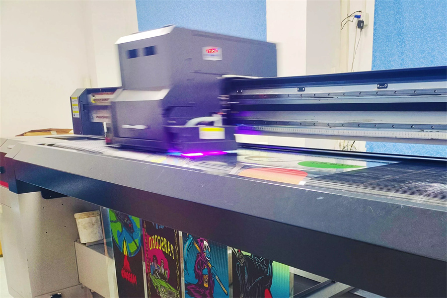 Custom skateboard decks in the NAVA UV printing workshop