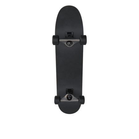 Black skateboard viewed from the underside